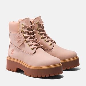 Women's Stone Street 6-Inch Waterproof Platform Boot - Color: Light Pink Nubuck